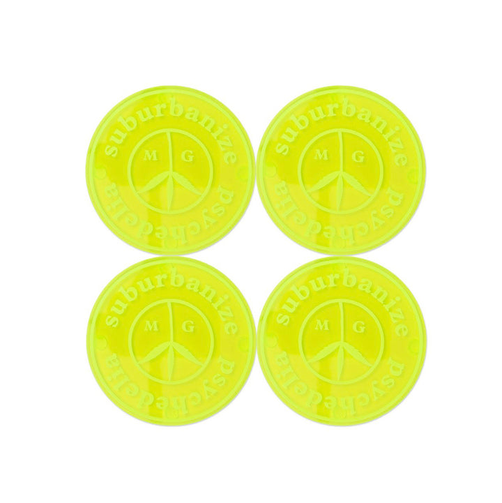 Mister Green Suburbanize Psychedelia Bong Coaster - Set of 4 Fluro Yellow