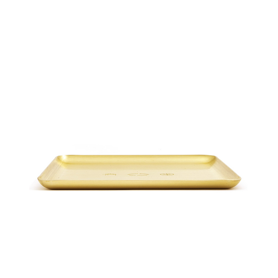 Mister Green Square Logo Rolling Tray Heavy Brass