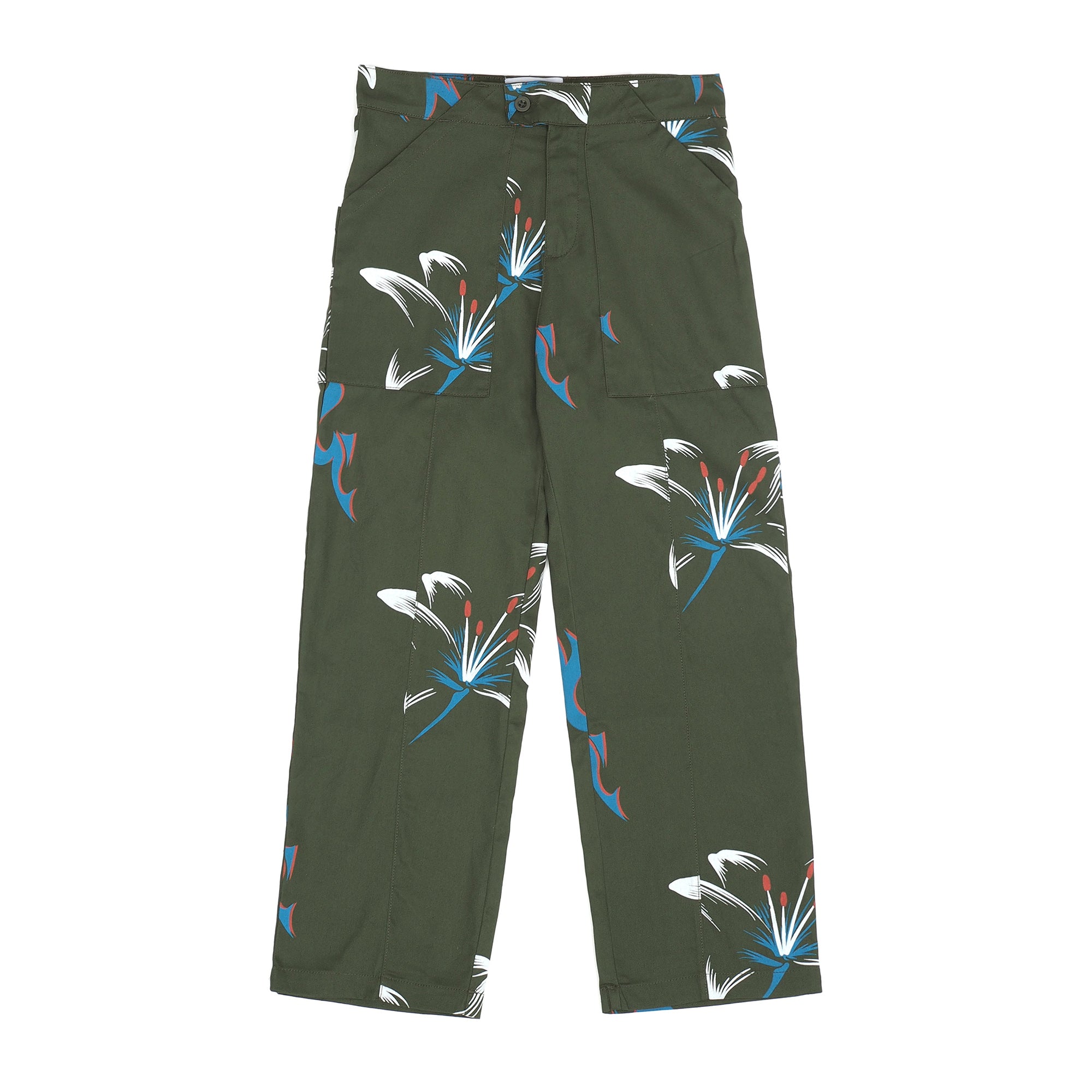 Jungles Tribal Flower Minimal Workwear Pants Laced