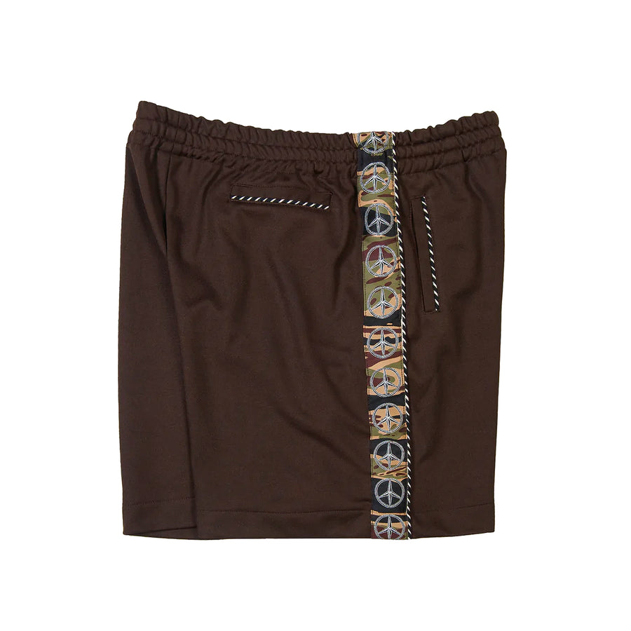 For The Homies Peace Track Shorts Brown