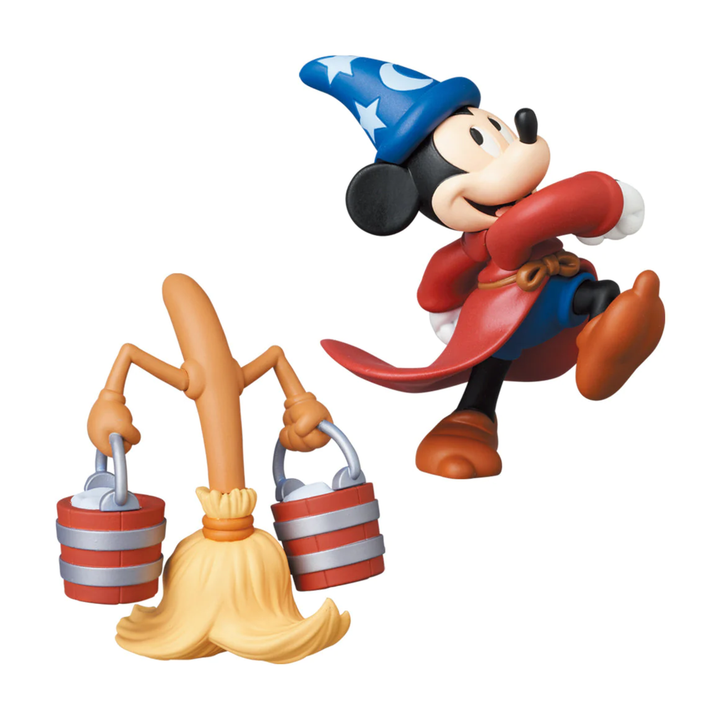 Medicom Toy UDF Fantasia The Sorcerer's Apprentice Mickey Mouse & Broom