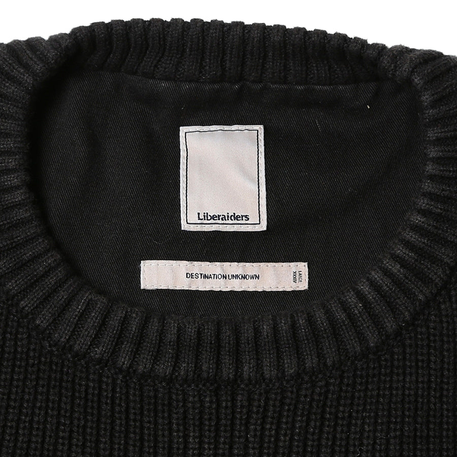 Liberaiders Garment Dyed Crewneck Sweater Black