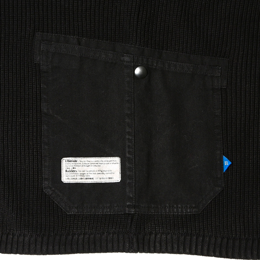 Liberaiders Garment Dyed Crewneck Sweater Black