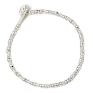 Mikia Silver Beads Bracelet Howlite